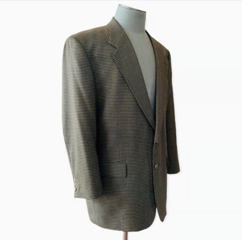 GIVENCHY Brown Black 2 Button Front Slim Dress Blazer Suit Jacket Sz 40R EXC - Picture 4 of 7